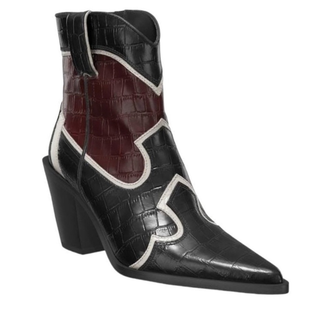 Zara leather cowboy ankle boots - Picture 2 of 7